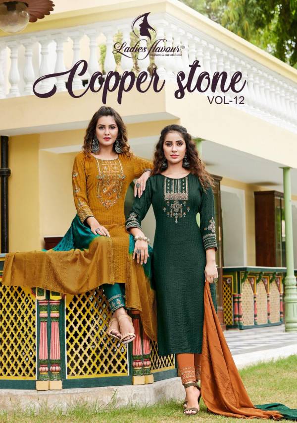 Copper Stone 12 Festive Wear Heavy Designer Top Bottom With Dupatta Collection